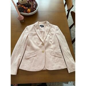 Talbots Petites Pink Cotton Blend Blazer Jacket Two Button Office Career